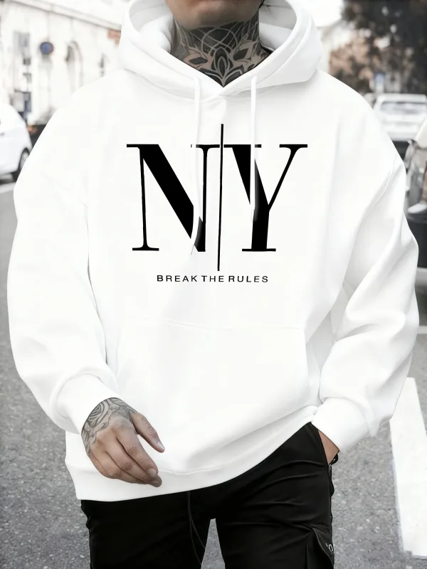 Labagin ang Mga Panuntunan Oo Hindi Mga Print Autumn Fleece Sweatshirt ng Panlalaking Soft Jogging Hoodie Street Comfy Pullovers Sport Loose Sportswear — image 11