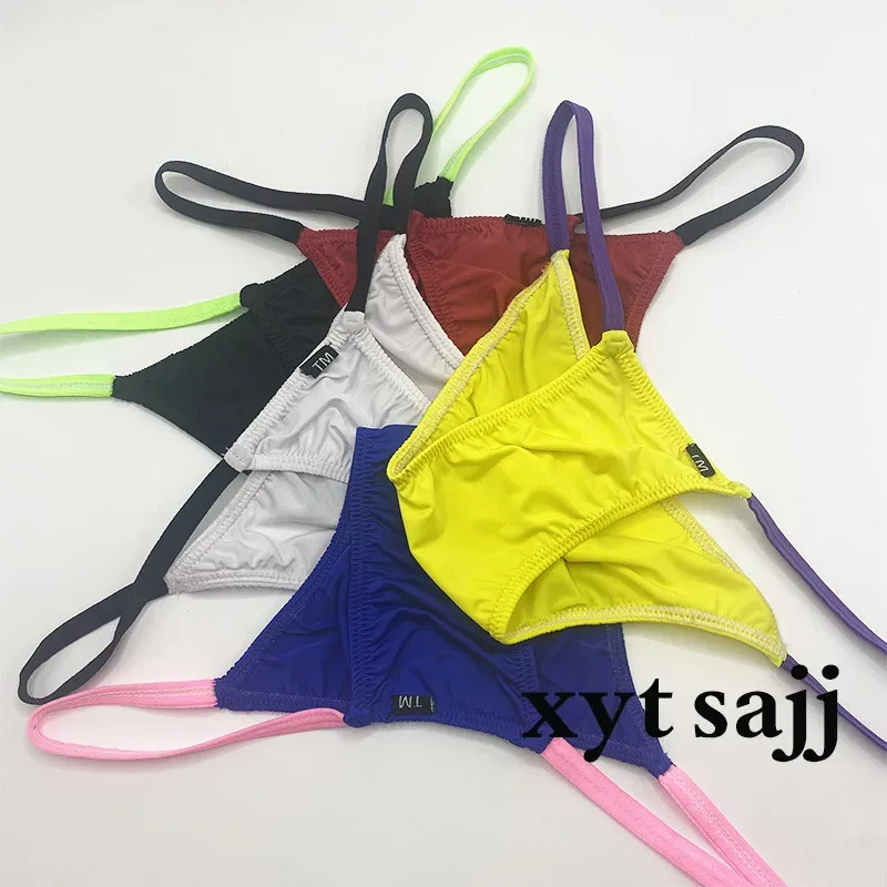 Slim Fit Color Block Thin Strap Triangle Underwear for Men Low Rise Breathable Soft Fabric Daily Male Briefs — image 13