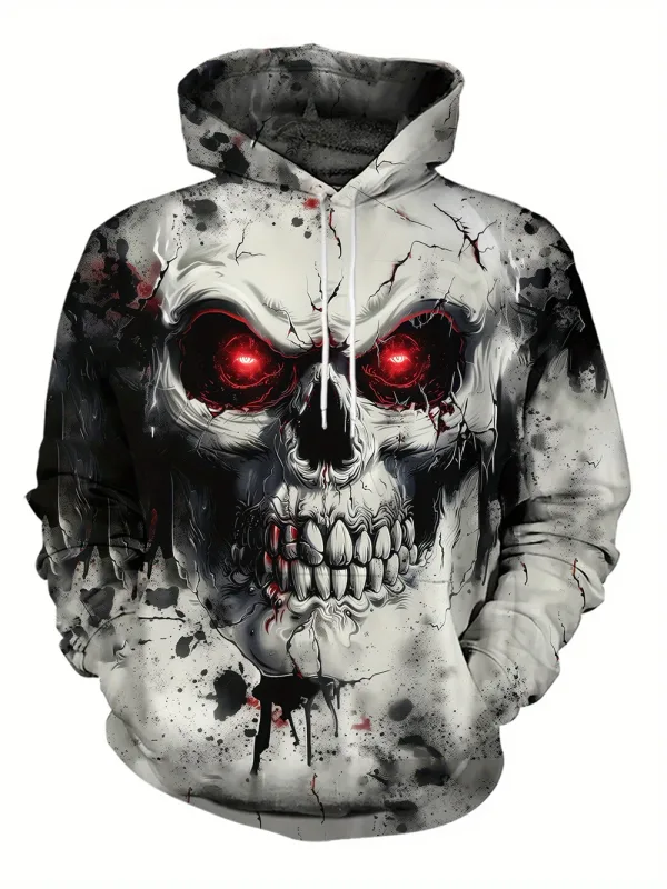 3D-tryckta Skull and Rose sweatshirts Dragsko Sportkläder Långärmade toppar Huvtröjor herr Street Graphic herrkläder — image 10