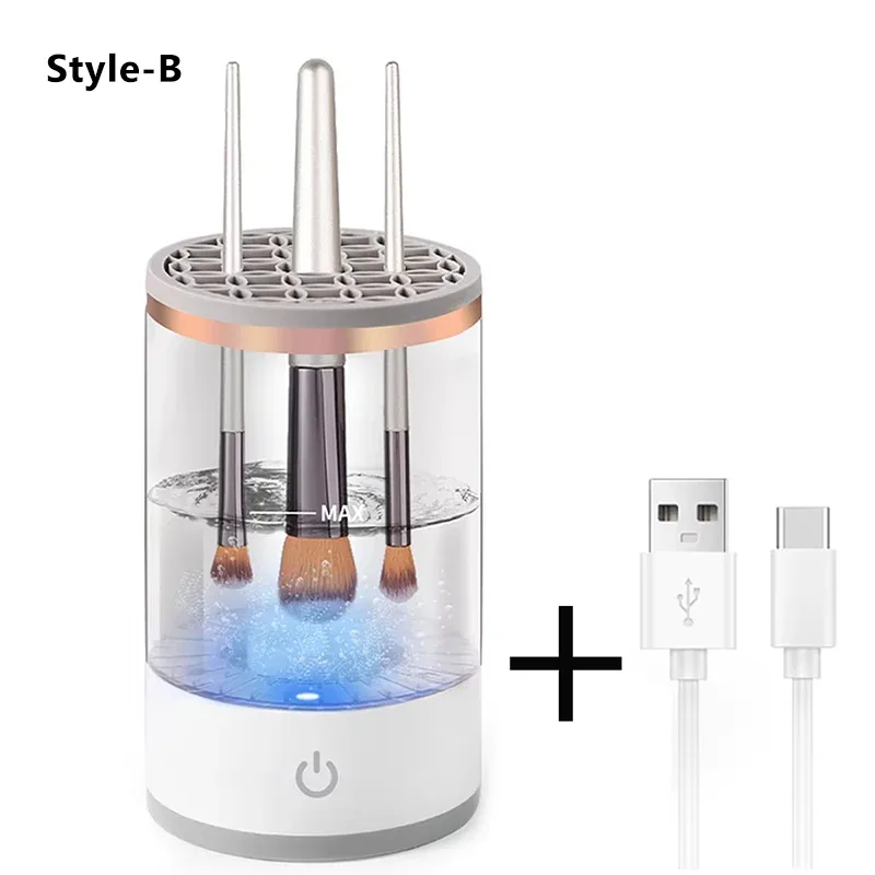 Nettoyeur de pinceaux de maquillage Portable USB 3 en 1, brosses cosmétiques électriques, outil de séchage, lavage automatique, nettoyeur de maquillage pour femmes — image 8
