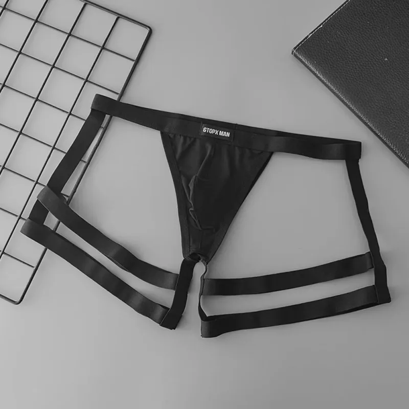 Elastiska stringtrosor som andas för män, låg höjd med U-konvex påsedesign lämplig för vår sommar höst vinter — image 11