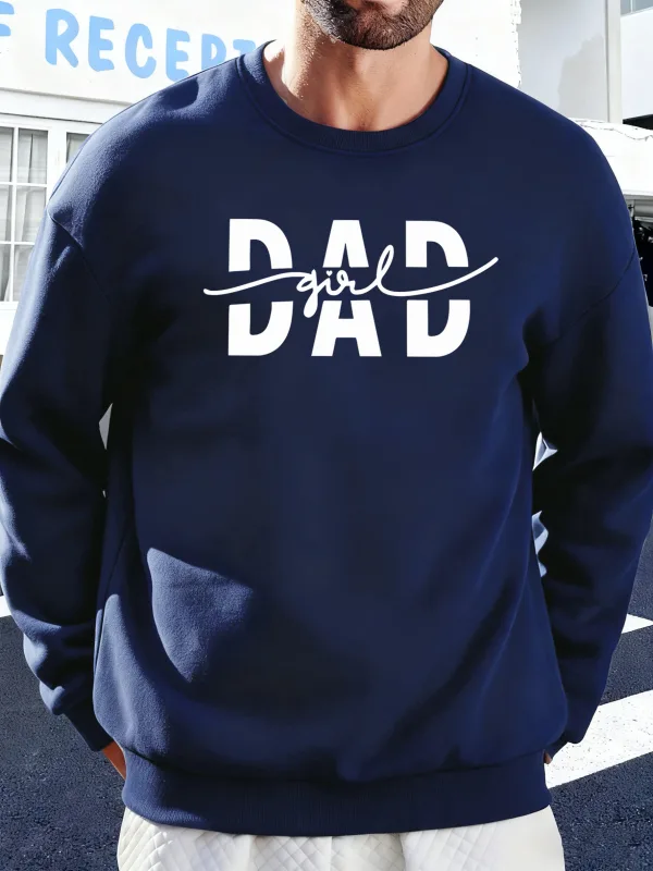 Pai menina carta criatividade impressão pulôver masculino outono quente sweatshirts oversized velo hoodies macio casual streetwear masculino