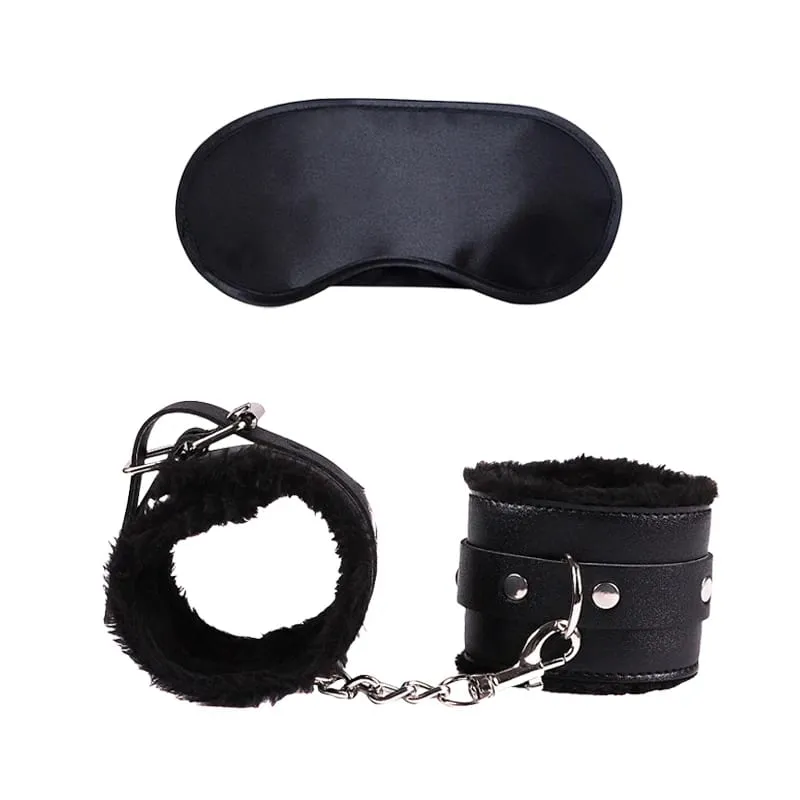 Παιχνίδια σεξ για γυναίκες Bdsm Σετ Bdsm Σέξι δερμάτινο βελούδινο σεξ παιχνιδιών Bondage Kit Χειροπέδες Φτερό με δεμένα μάτια Φετίχ φλερτ Προϊόντα για ενήλικες