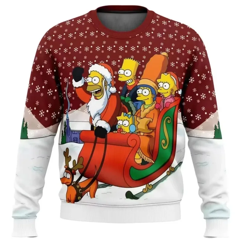 outono e inverno de volta ao futuro suéteres feios de Natal, camisas de anime de desenho animado para homens e mulheres, roupas
