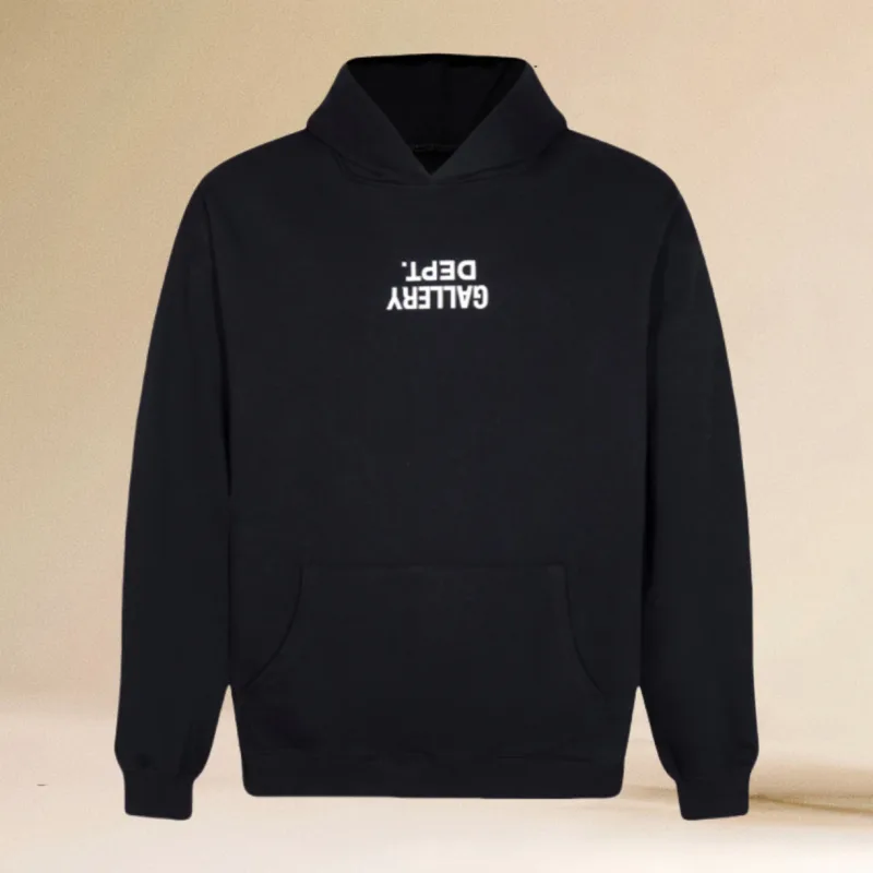 Nova galeria com capuz departamento com estampa de letras – estilo europeu moda de rua – ajuste solto americano high street camisa de manga