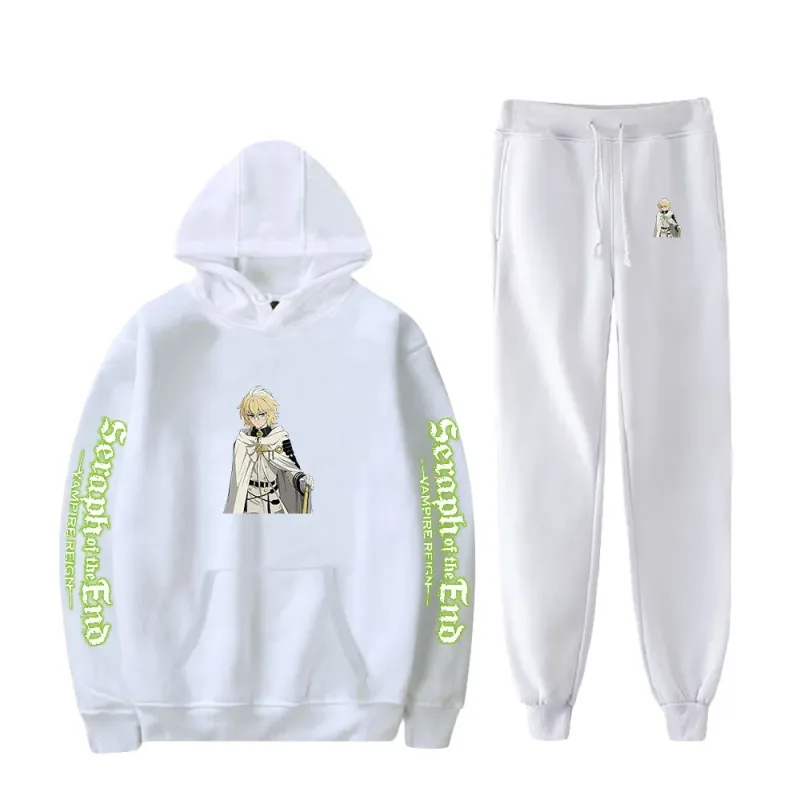 Harajuku Comfortable Seraph of the End Print Sweatshirt Sweatpants Suit Hoodies+ Pantalon Suit Boys/Girls 2 Piece Set na Damit