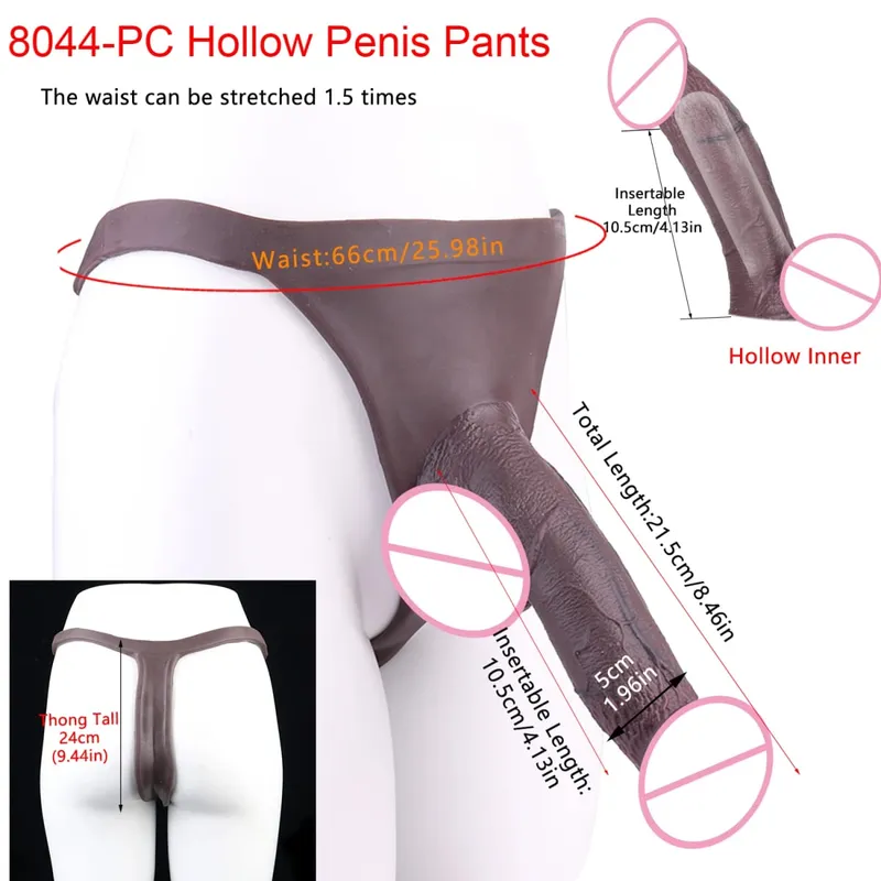2 Colors Huge Hollow Dildo Pants High Waist Strap-On Penis Extender насадка на член For Men Delay Ejaculation Ultra Dildo — image 28