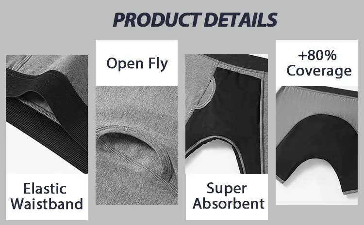Men Panties Ultra-Absorbent Incontinence Underwear Maximum Absorbency Overnight Urinary Briefs Leak Protection Men Boxers — image 5