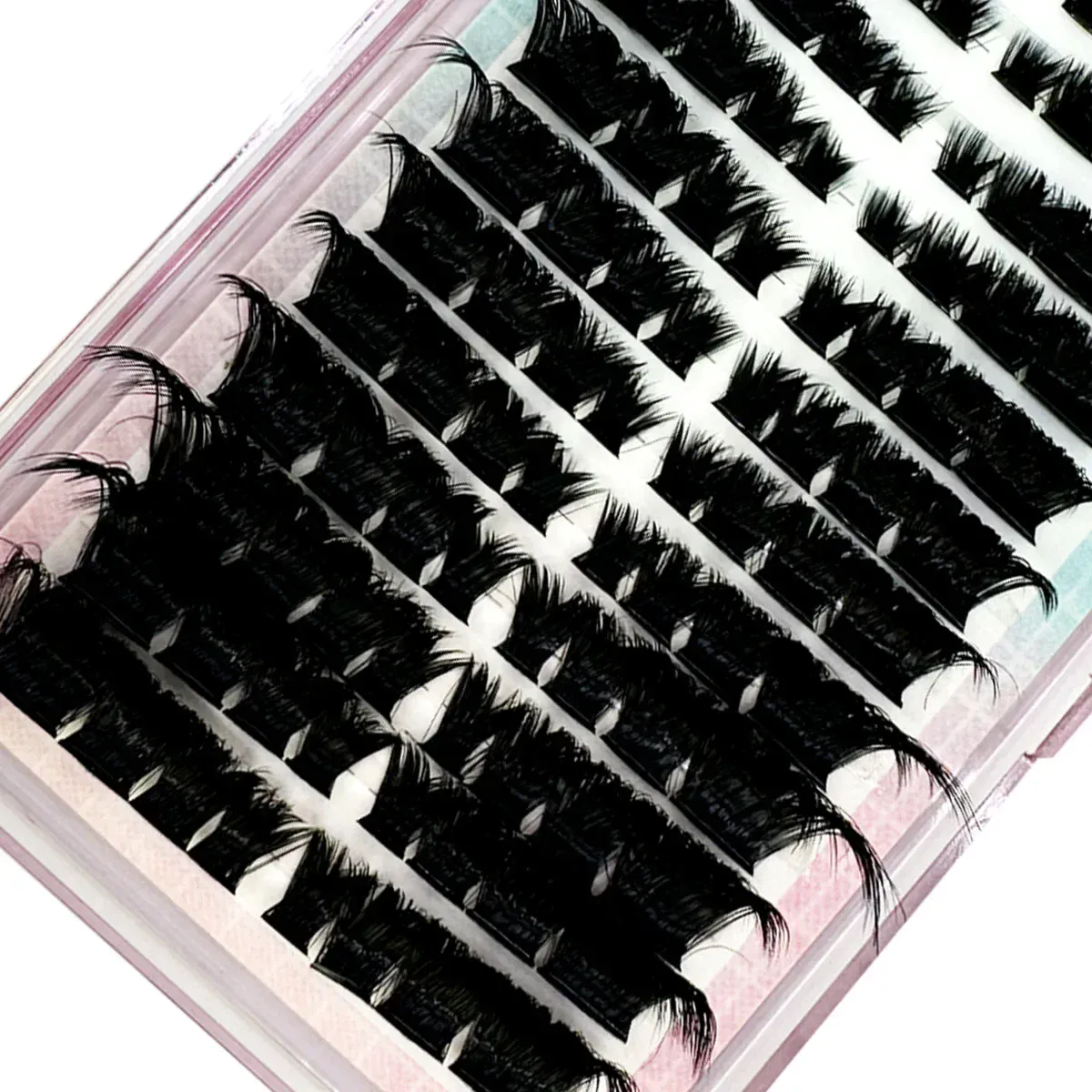 Új Thick Fluffy Single Mix 3D Segmented Natural Minkr Eyelash Extension Fox Eye Effect LashesClusteIndividual műszempillák