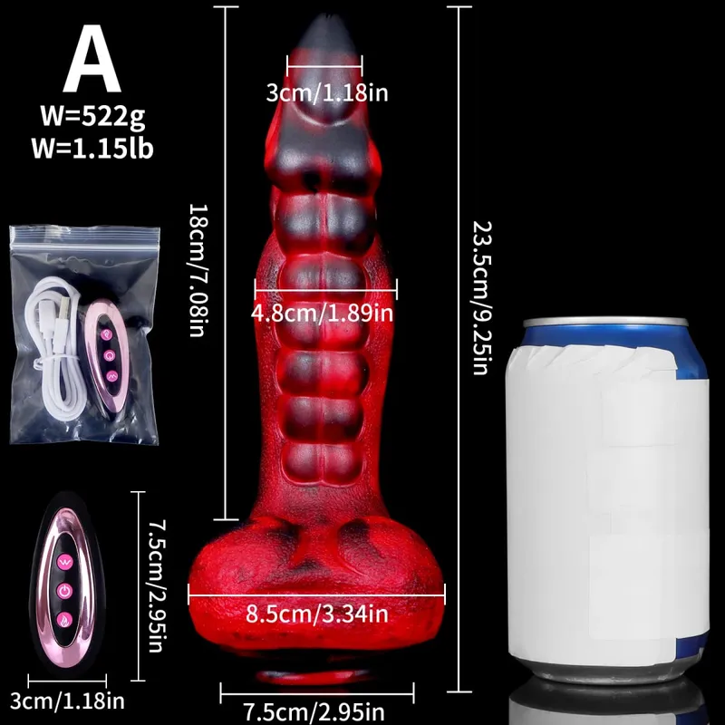 Big Telescopic Dildo Sex Toy Vibrator Dildo Τηλεχειριστήριο ώθησης δόνησης πέους Monster Dildos Vagina Anal G Spot Massager