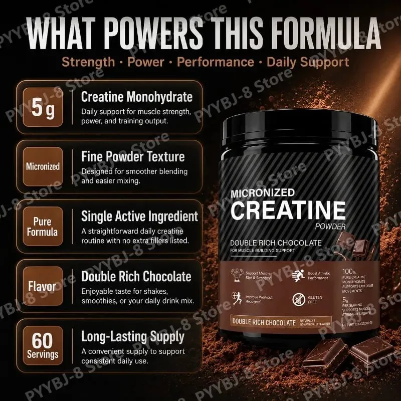 Creatine Monohydrate Powder Chocolate Flavor 10.6 OZ Improve Athletic Performance and Promote Muscle Recovery After Exercise — image 5