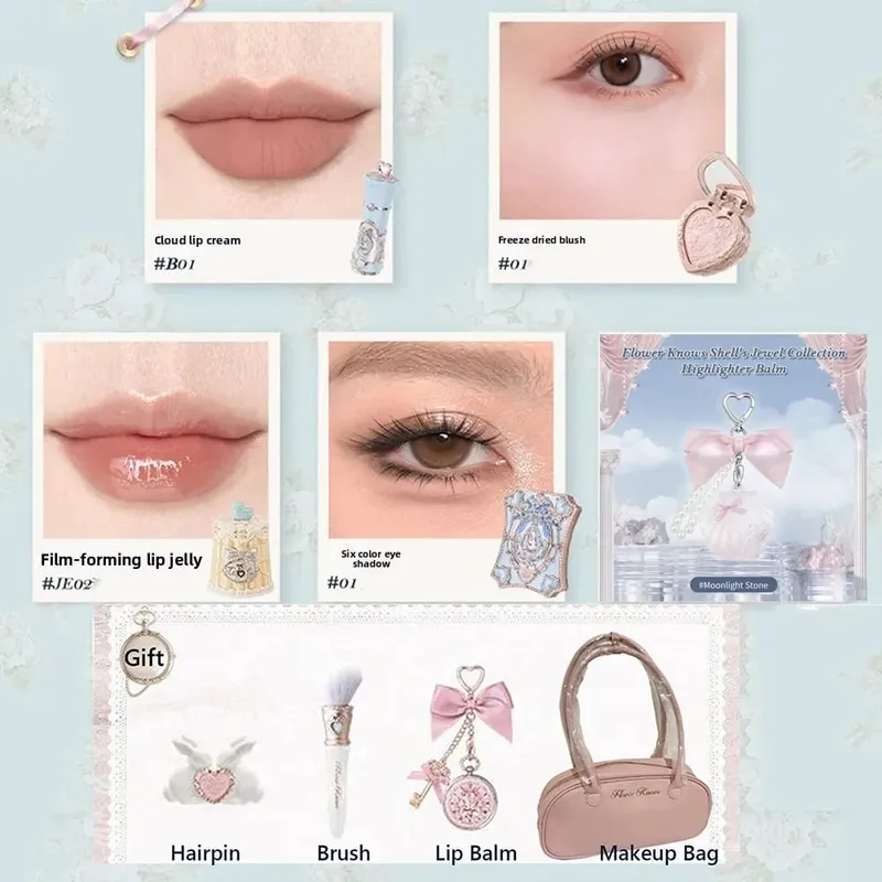 Flower Knows sminkkészlet Nyárközi mesék Flowerknows alapozó Little Angel Highlight Strawberry Rococo ajakmáz 11db készlet — image 15