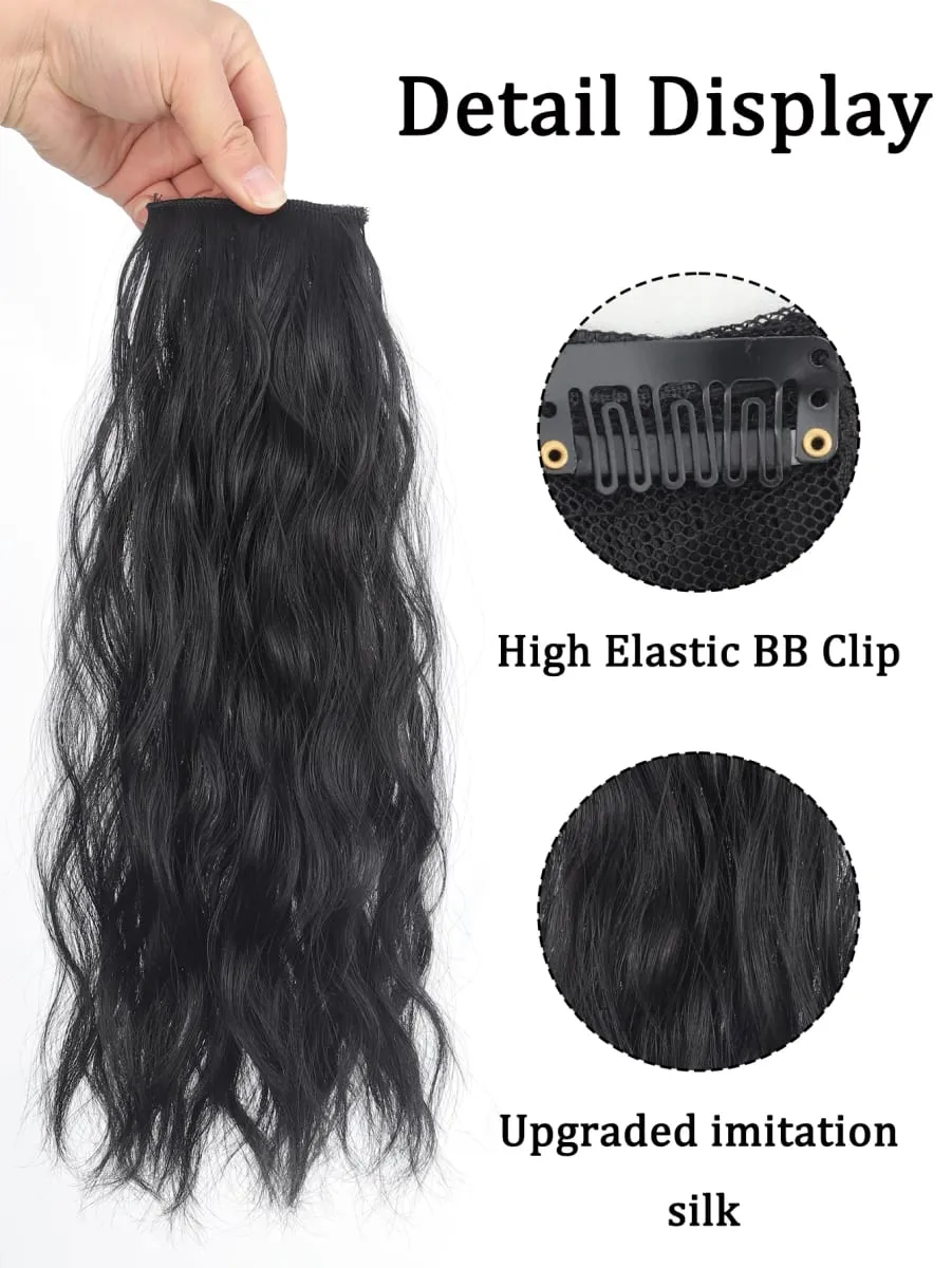 Γυναικεία Extensions Water Wave Clip In Hair Extensions Αόρατη συνθετική περούκα τεμάχιο Κατάλληλα αραιά μαλλιά Αύξηση όγκου μαλλιών — image 3