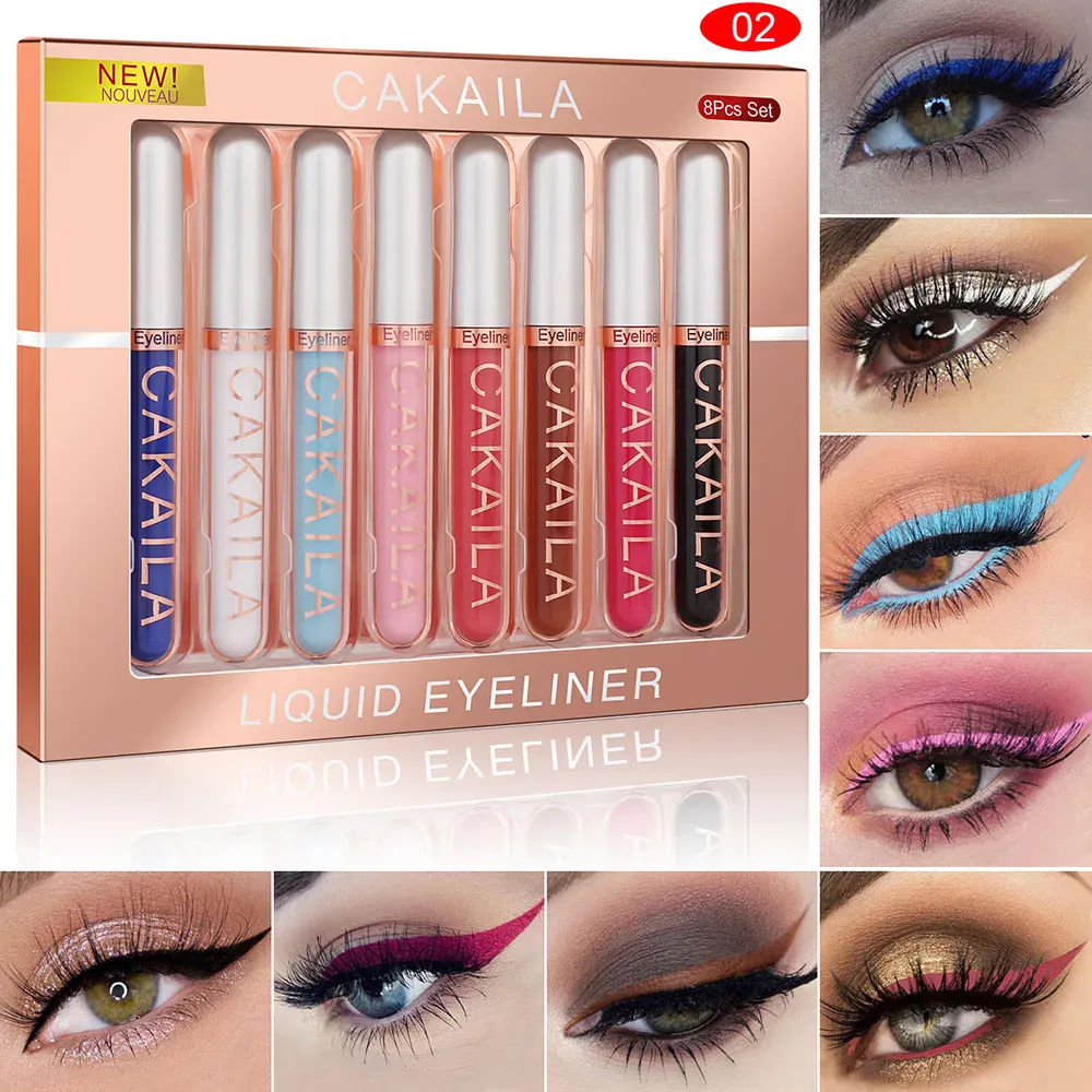 8 színű készlet vízálló szemceruza tollak hosszan tartó csillogó és színes szem smink kozmetikumok Beauty matt szemceruza ceruza készlet — image 3
