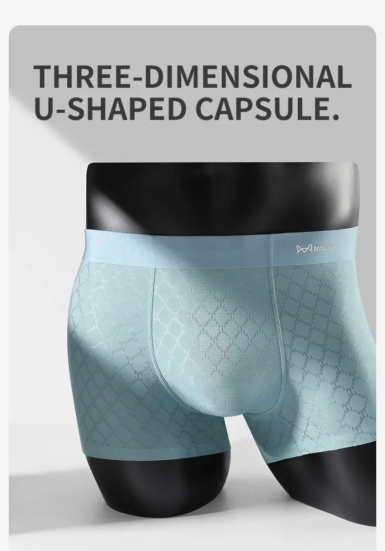 Miiow 3 pçs sem costura de seda gelo boxer roupa interior dos homens verão malha respirável calcinha antibacteriana homem cuecas boxers