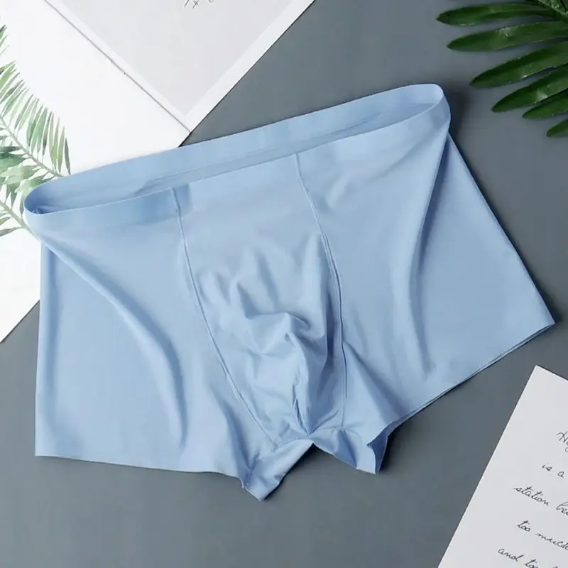 10 Pcs Panlalaking Ice Silk Sexy Seamless Ultra-manipis na Boxer Briefs Shorts Underwear Underpants Panti na Makahinga ng Lalaki — image 5