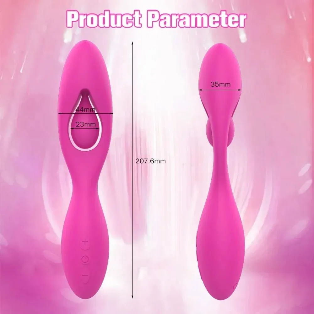 Liquid Silicone Vibrator Powerful Dual 10 Vibration G-Spot Female Dildo Vagina Clitoris Couple Bendable Wearable Couple Sex Toys