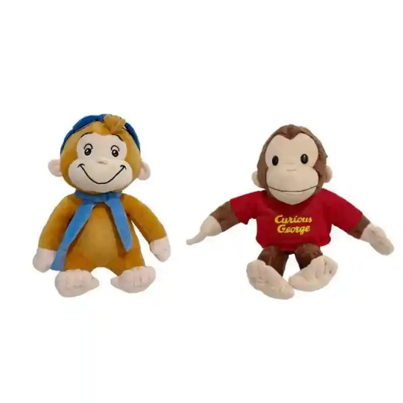 Νέο Anime Fire Dept Fireighter Curious George Plush Cute Baby Curious George Monkey Λούτρινα μαλακά ζώα Παιχνίδι κούκλας μαξιλαριού βελούδου — image 14