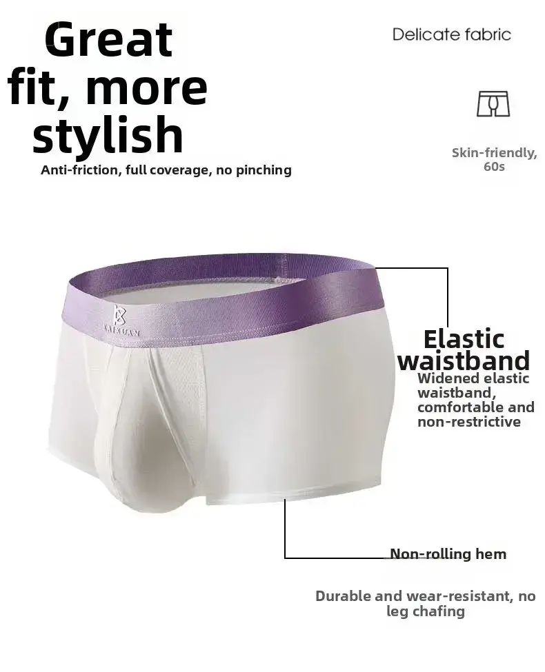 Cueca boxer masculina de seda gelo, roupa íntima de verão, secagem rápida, leve, respirável, abertura lateral separável, calcinha não destacável — image 8