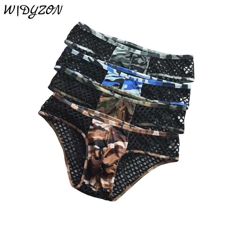 Man Underwear Mens Sexy Briefs Underpants Sissy Panties Camouflage U Pouch Hombre Slips Mesh Breathable Men's Lingerie Cuecas — image 14