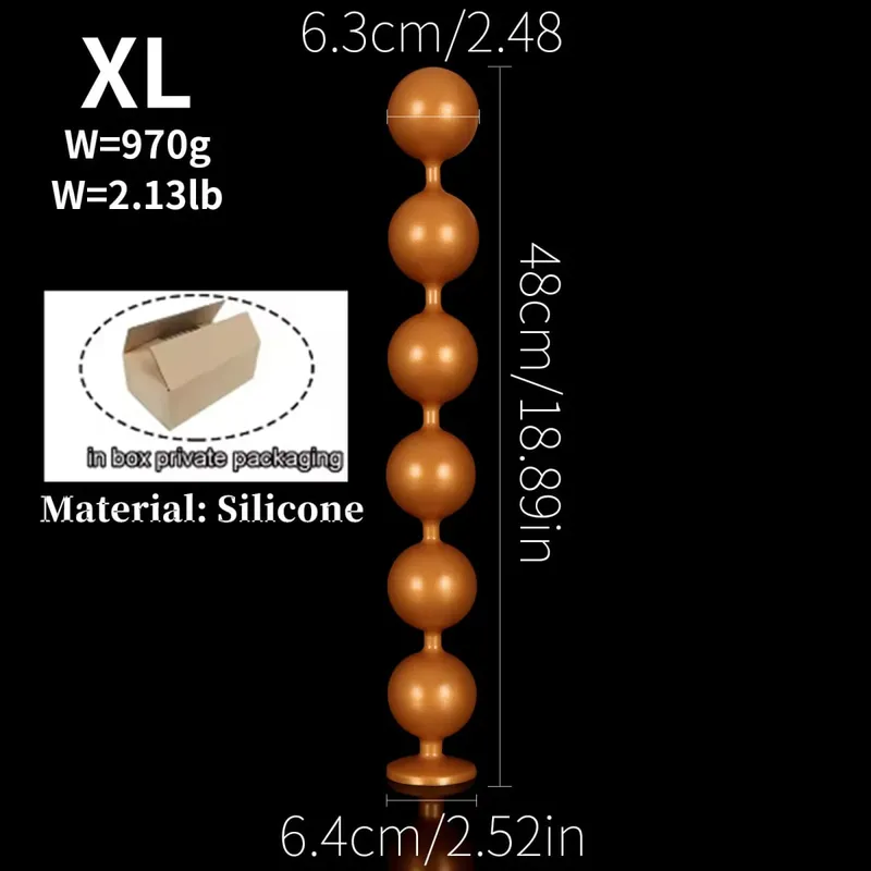 Super Mahabang Anal Beads Anal Plug Prostate Massage Malaking Butt Plug Vaginal Balls Anal Stimulation Pull Bead Dildo Deep Anal Sex Toys — image 12