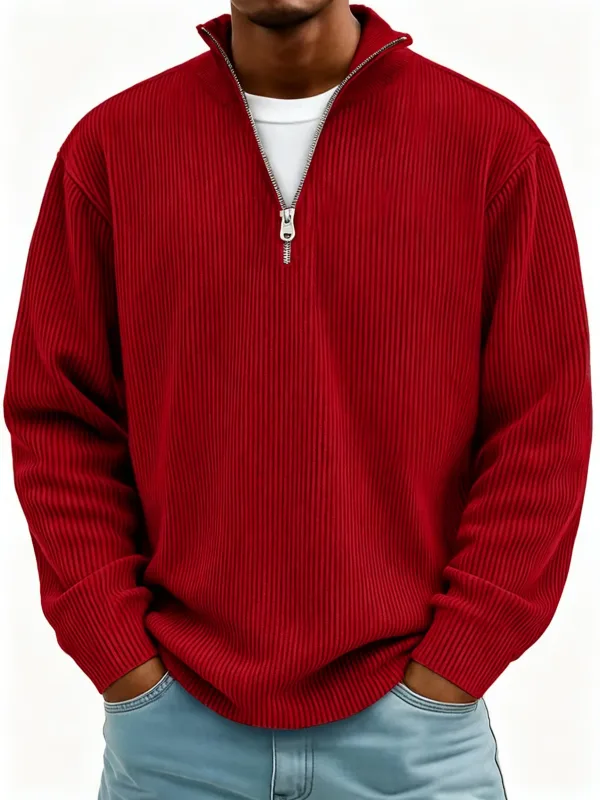 Outono inverno masculino gola zip-up moletom solto manga longa casual diário ao ar livre moda na moda casacos masculinos — image 14