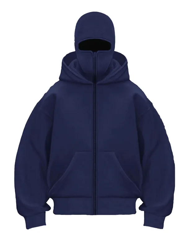Men's and Women's Berets - Rock Style - Fall/Winter Collection - New Product - Double-Layered Hooded Sweatshirt - Zipper Jacket — image 13