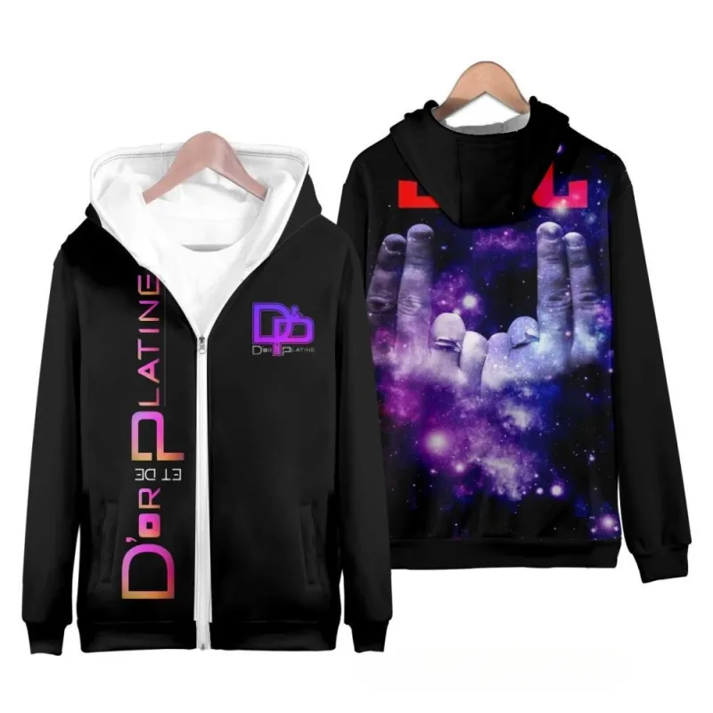 Rapper JuL 3D Print Zipper Hoodies Panlalaking Babae Casual Hooded Sweatshirts Hoody Oversized Tracksuit Pullover Man Coat na Damit — image 7