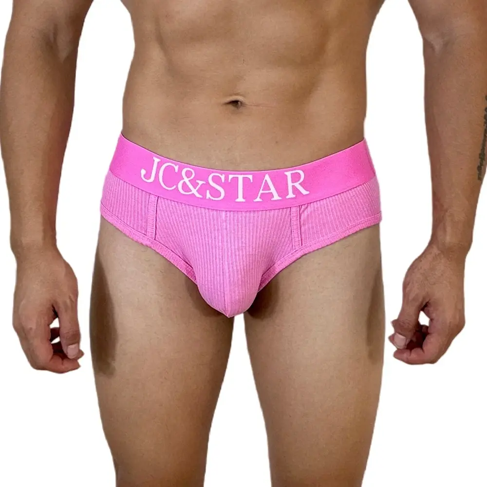 Athletic High Cut Design Mga Panloob na Panloob ng Sexy na Lalaki Mga Panloob na Panloob na Ribbed Cotton Sports Comfort Men Bikini Slip Panlalaking Tanga Briefs — image 3