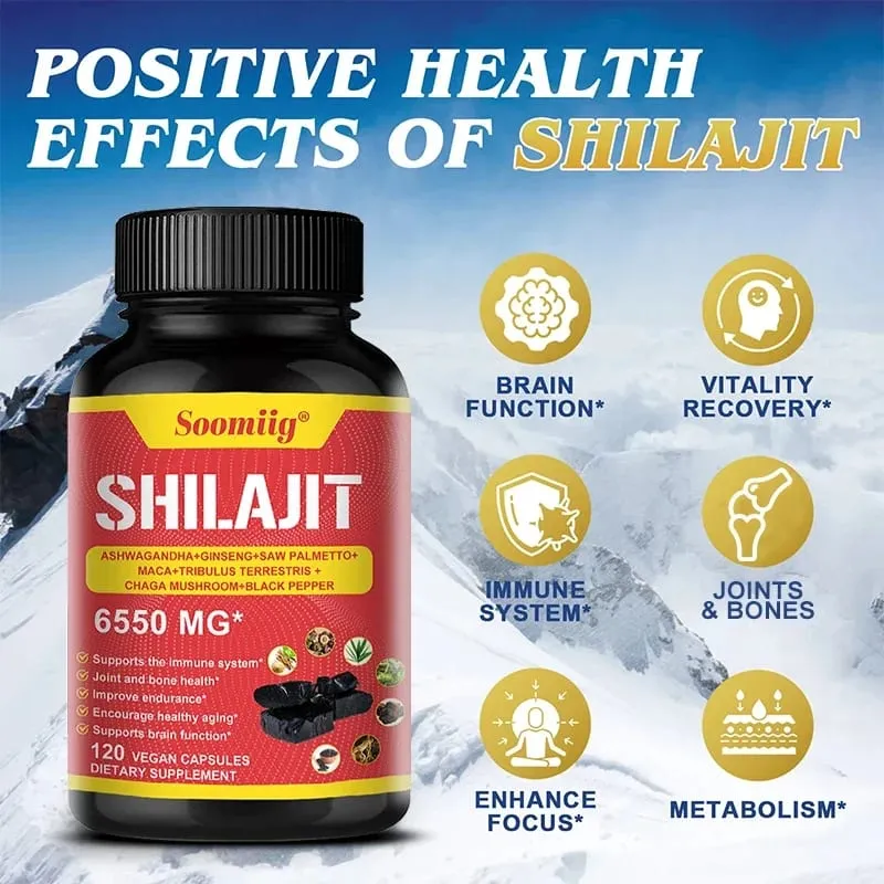 Tiszta Himalájai Shilajit kapszula – Támogatja a csontok és ízületek egészséges öregedését, javítja az állóképességet és az izmok helyreállítását — image 2