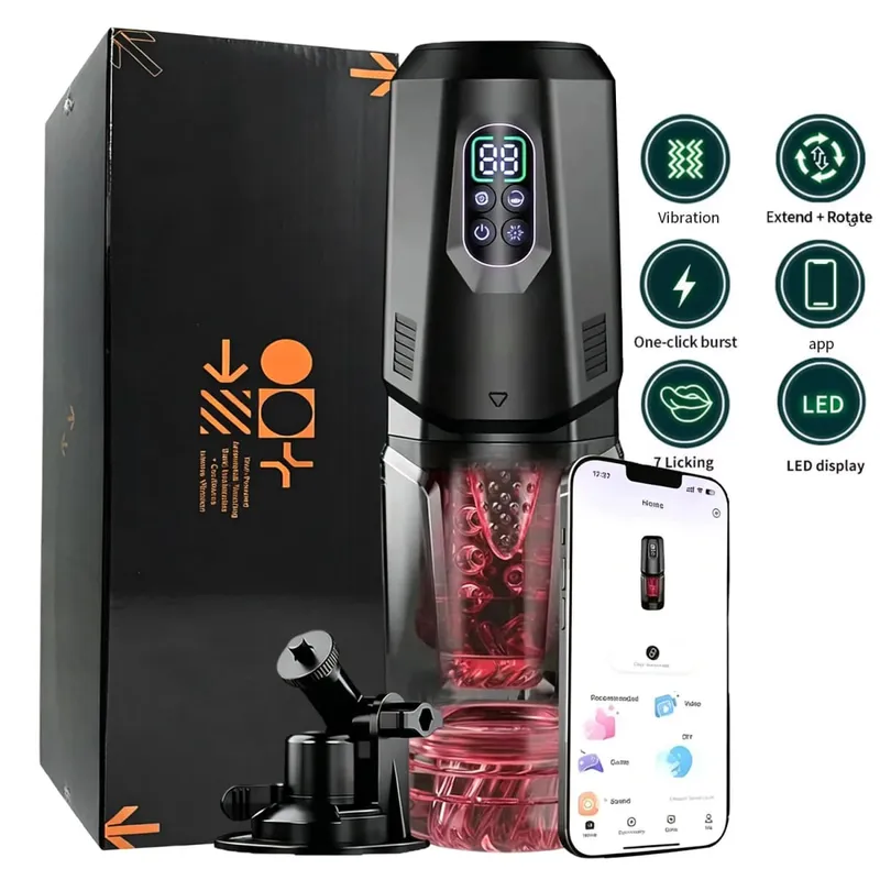 Automatic Masturbator Stroker Adult Toys with 7 Thrusting Rotating 7 Licking Vibrating Modes Hands-Free Sex Machine Pocket Pussy — image 9