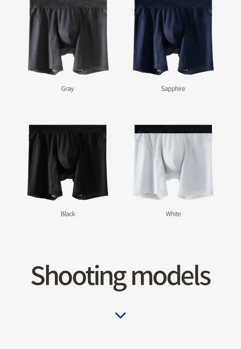 Extended sports underwear, panlalaking boxer shorts, Modal na anti-leg abrasion running, large size breathable training quadrangle shorts