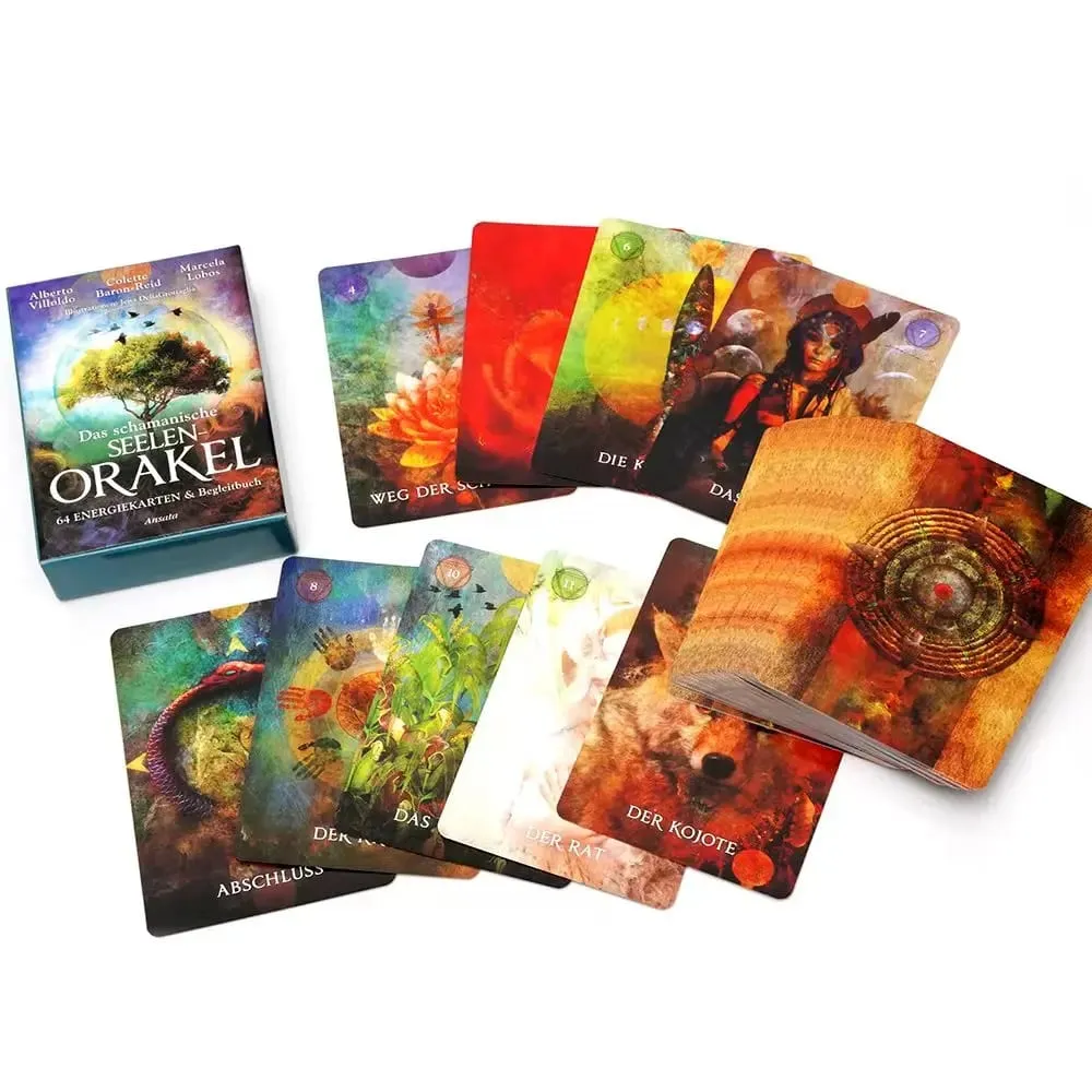 Γερμανικά 78 τμχ Das Schamanische Seelen Orakel Tarot Deck Prophecy Divination Comics Κάρτες Ταρώ Family Party Επιτραπέζιο παιχνίδι