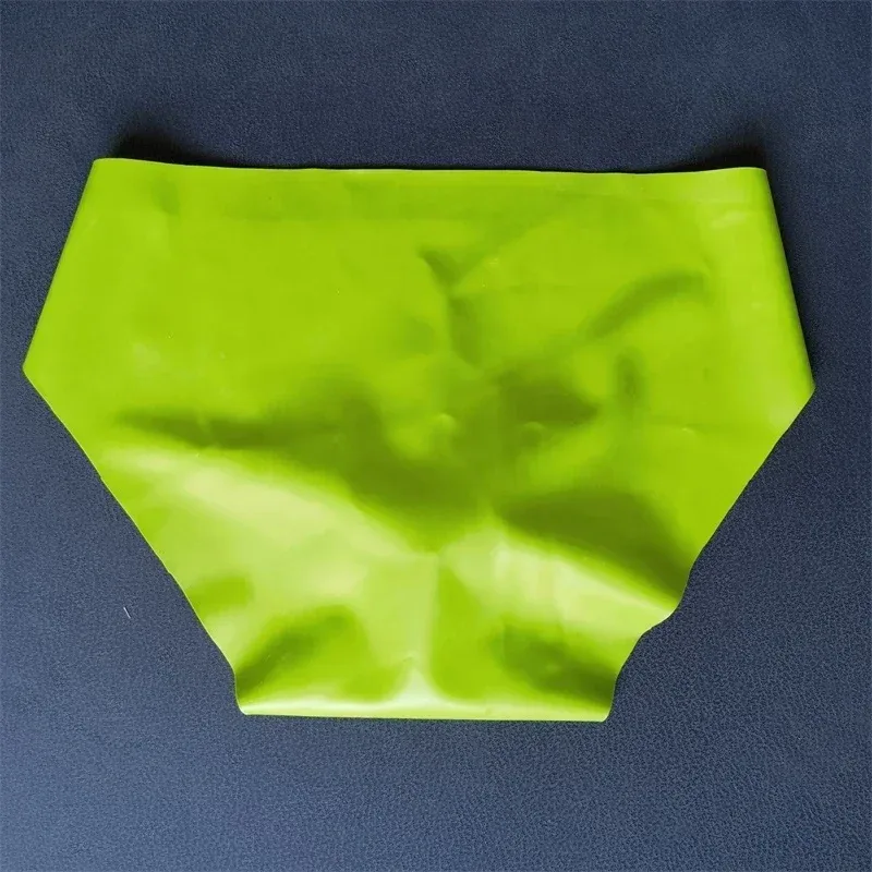 Men's Sexy Latex Erotic Underpants Seamless Rubber Sheath Sissy Briefs See-Through Couple Low Waist Panties Tight Safety Panties — image 6