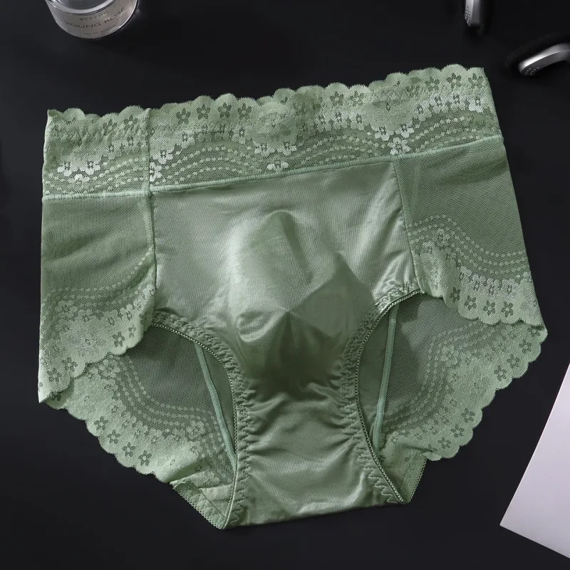 Flor renda malha oco para fora sexy roupa interior masculina de seda gelo respirável sem costura fina triângulo calças macio traceless cuecas masculinas