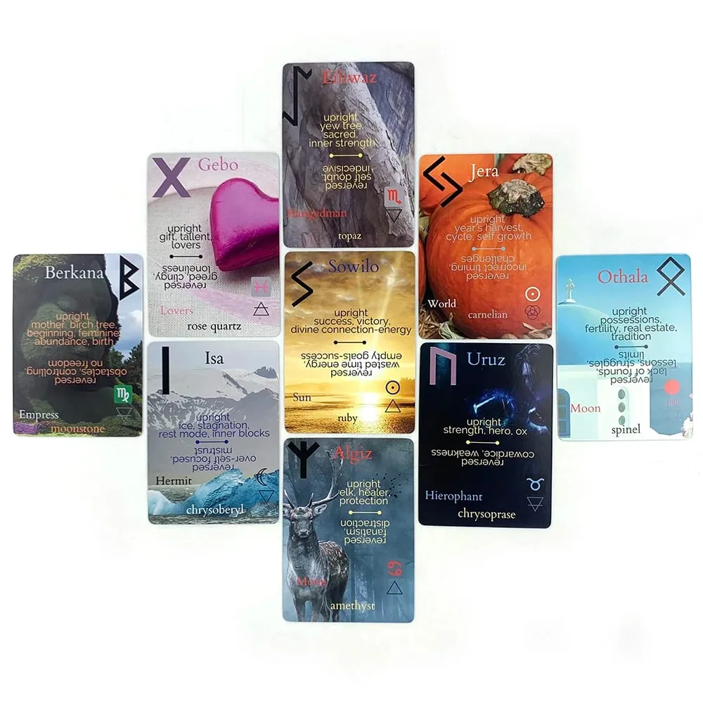 New Ancient Wisdom Runes Deck A 25 Precious Oracle Cards For Inspire Your Life and Destiny Κάρτες παιχνιδιού Διαλογισμός και παιχνίδια πάρτι