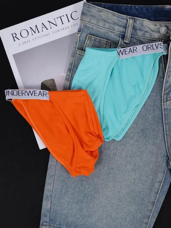 3 PCS Men's Colorful Modal Briefs U Convex Pouch Elastic Waistband Soft Breathable Sexy Underwear — image 5
