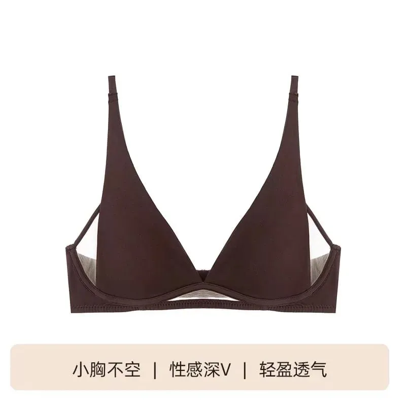 Γαλλικό τρίγωνο σουτιέν Rabbit Ear Cup Deep V Wireless Bralette για Small Bust No Gap Sexy εσώρουχα σετ αναπνέον, καλοκαιρινό λεπτό — image 9