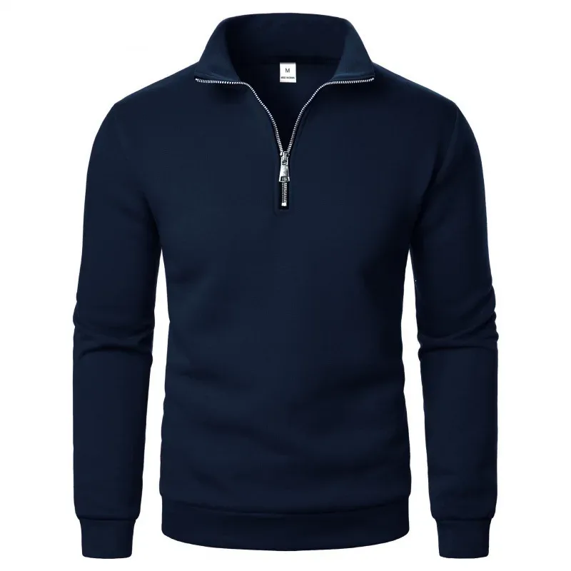Frühling Herbst neue Casual Halb Zipper stehkragen sweatshirt Trend Einfache schlanke männer Pullover langarm tops männer sweatshirt — image 22