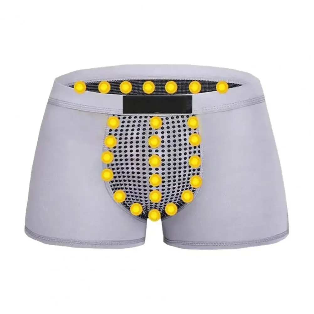 Men Boxers Sweat Absorption U Convex Magnetic Physiological Underwear Massage Solid Color Plus Size Men Underpants Inner Wear Cl — image 12