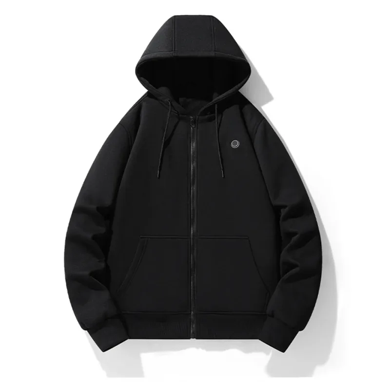 Hoodies de aquecimento usb masculino inverno elétrico aquecido hoodies jaquetas com zíper aquecido com capuz infravermelho 5 áreas de aquecimento jaqueta preto cinza — image 17