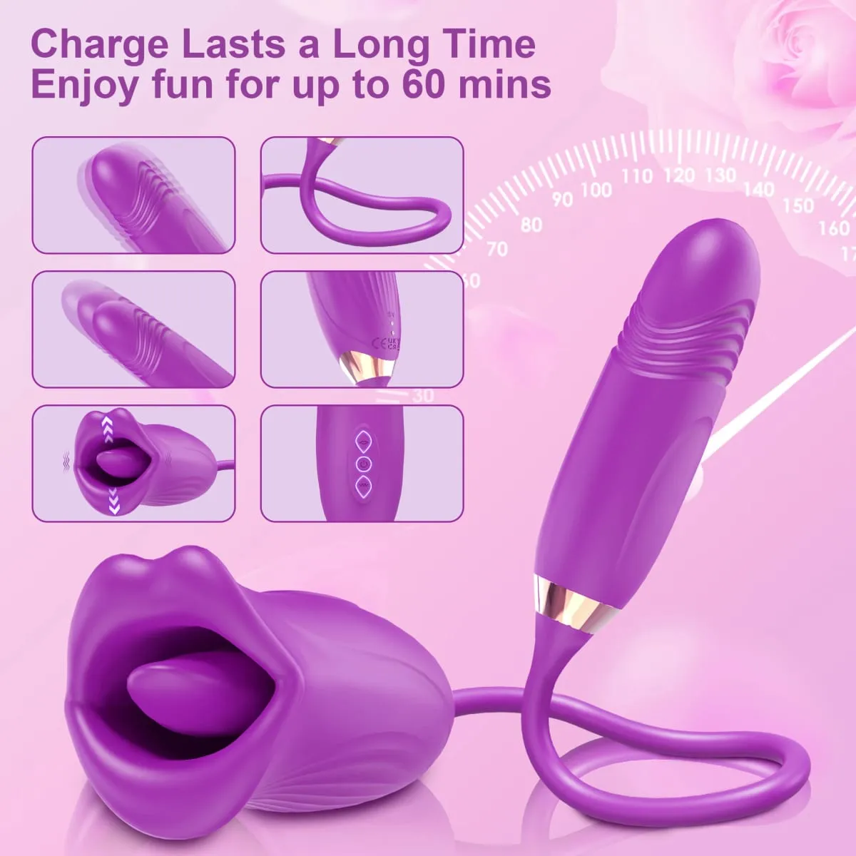 Sucking Vibrator for Women Biting Oral Mouth Thrusting Telescopic Dildo Tongue G-spot Nipple Clit Stimulation Female Sex Toys — image 4