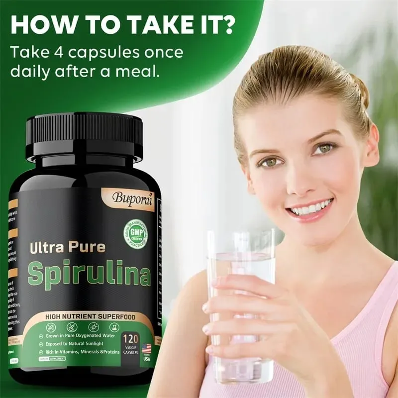 Organic Spirulina Supplement - Detoxification Nutrition Immune System Health Cardiovascular Health AntioxidantSupplements