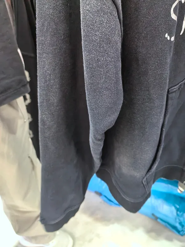Hoodies PALY Bersaiz Besar Baru Lelaki Wanita Dicuci Hitam Rosak Kualiti Terbaik Kasual Vintage Cardigan Zip Sweatshirt
