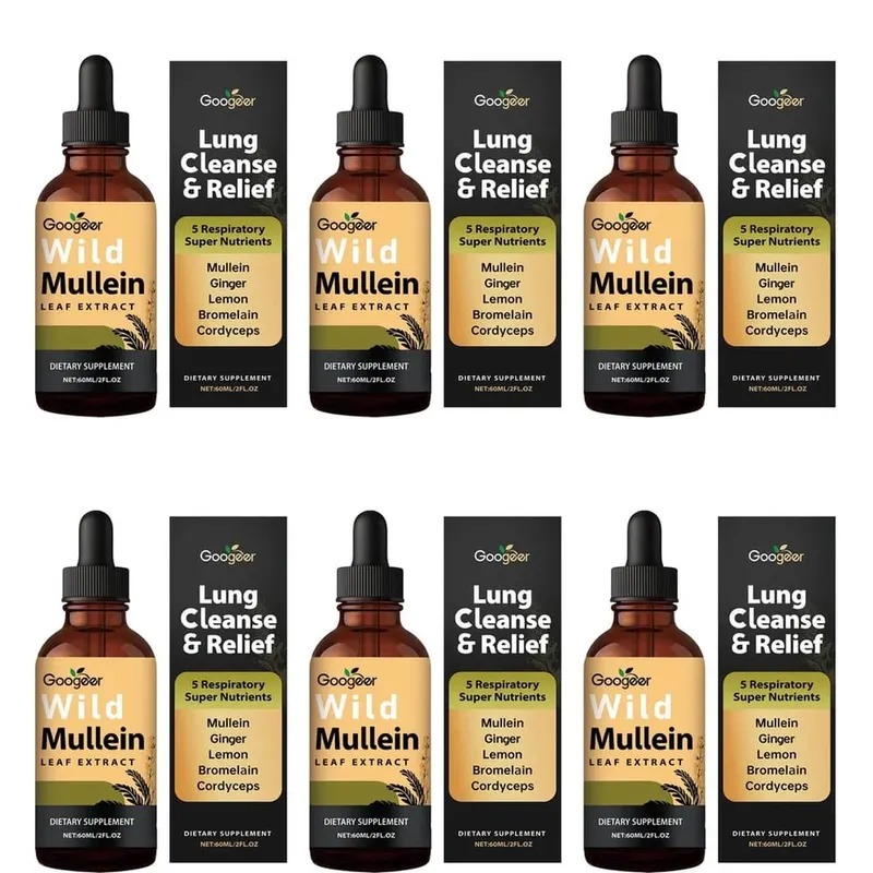 Googeer vad ökörfarkkóró levél kivonat folyékony légzéstámogató gyömbér citromhéj kivonat bromelain és cordyceps kivonat 60 ml — image 8