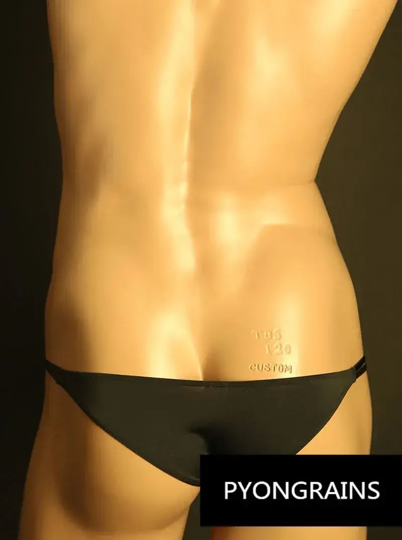 Homens ajustável metal o-ring dupla alça fina bikini briefs cintura baixa sedosa gelo seda 3d u bolsa convexa sexy roupa interior masculina