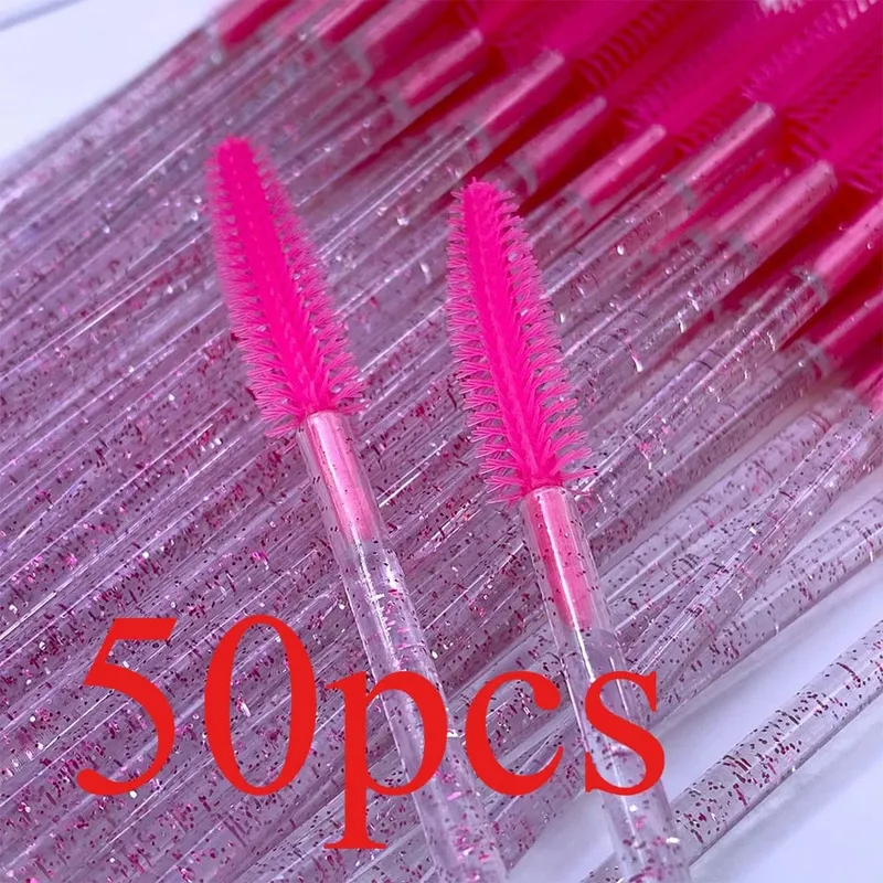 Baguettes de Mascara en cristal de Silicone jetables, brosses à cils en diamant, peigne, brosse de maquillage de beauté, outils pour femmes, 50/100 pièces — image 10