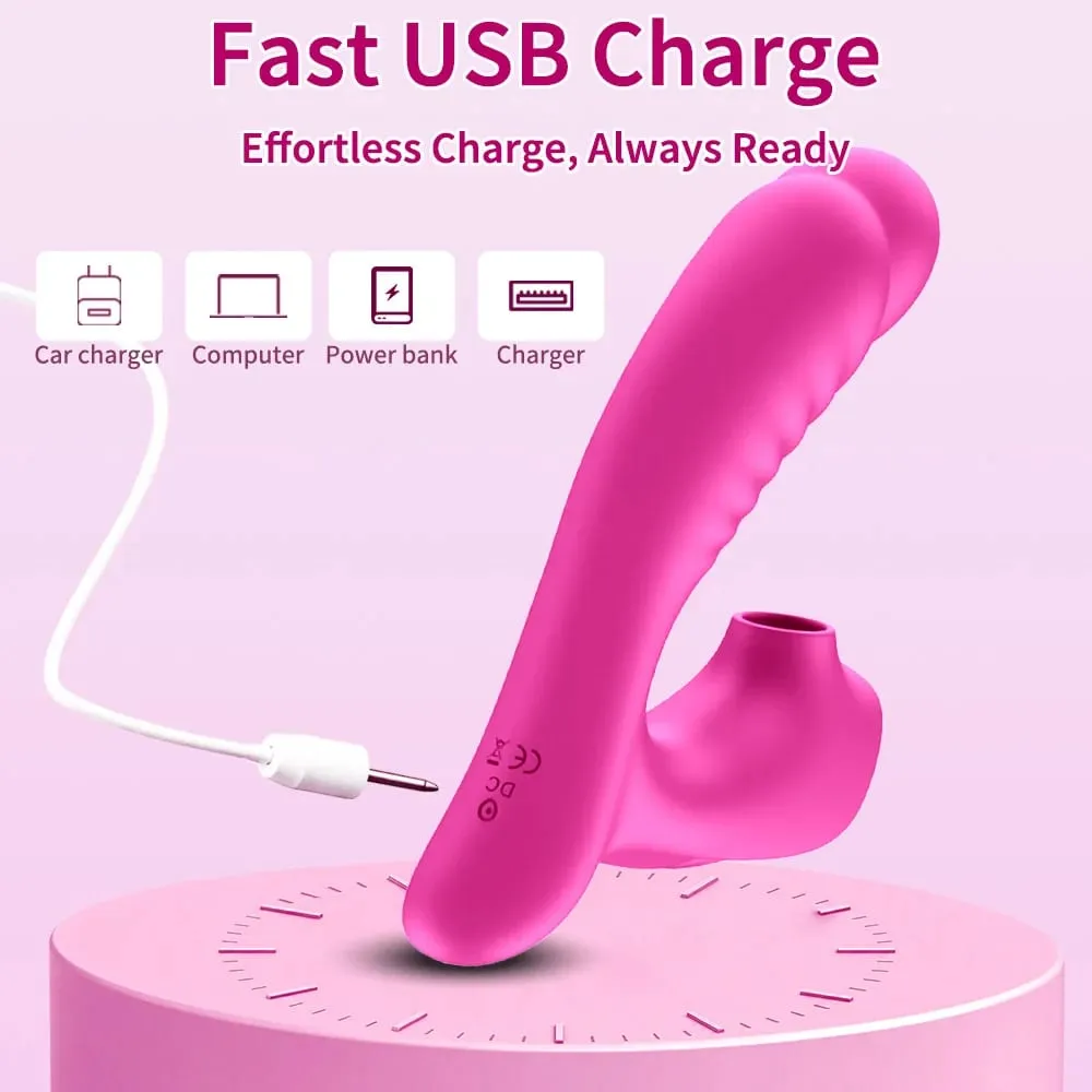 2 AZ 1-BEN nyomószívó vibrátor női vagina G-pont 10 üzemmódú vibráló mellbimbó Clitorális masszírozó szexjáték női párnak — image 5