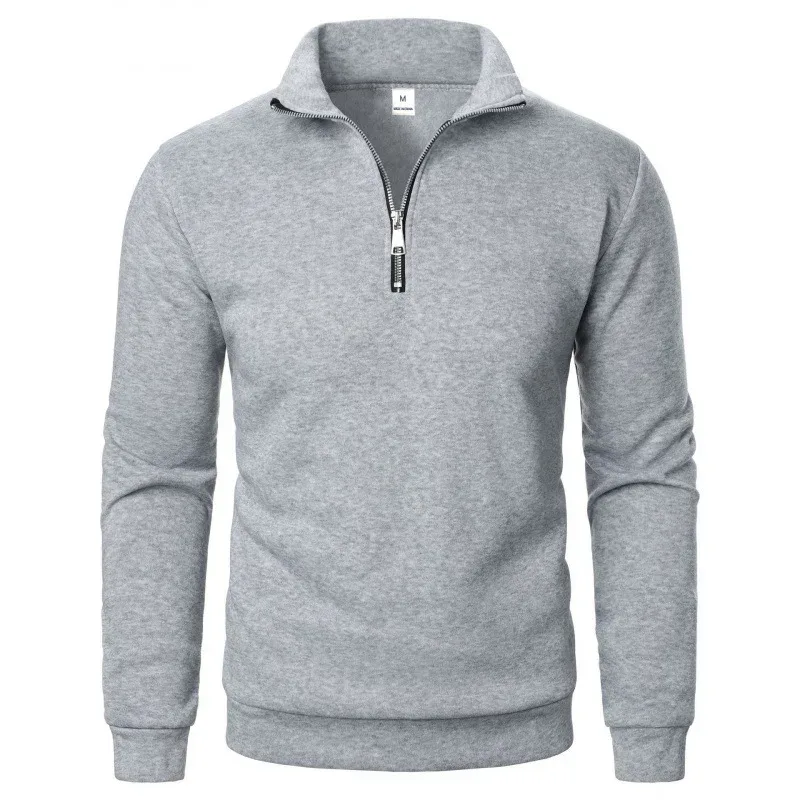 Frühling Herbst neue Casual Halb Zipper stehkragen sweatshirt Trend Einfache schlanke männer Pullover langarm tops männer sweatshirt — image 20