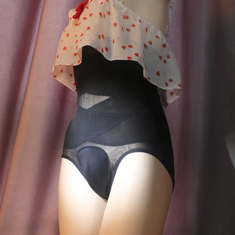 Crossdress ng Men's High Waist Panties, Transgender Hiding Gaff Panties, Shaping Briefs Black/Skin Color, M XL Sizes — image 10